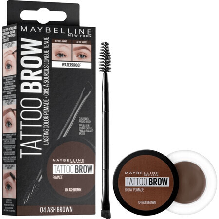 Maybelline New York Tatoo Brow Gel Eyebrow Pomade 04 Ash Brown 4 g