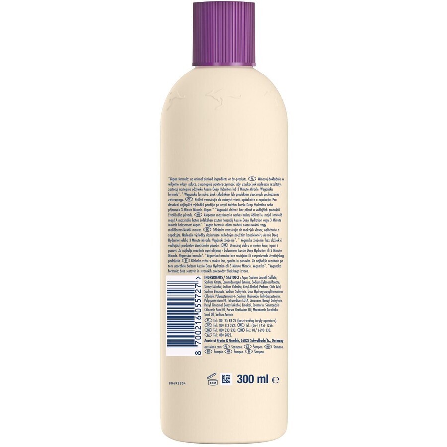 Aussie Șampon pentru păr vegan cu hidratare profundă 300 ml