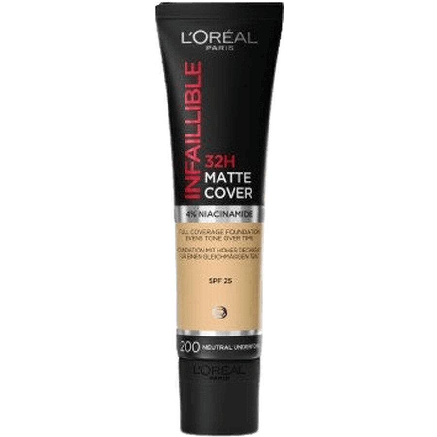 L'Oréal Paris Infaillible 32H Matte Cover 200 Nisip auriu, machiaj de acoperire 30 ml