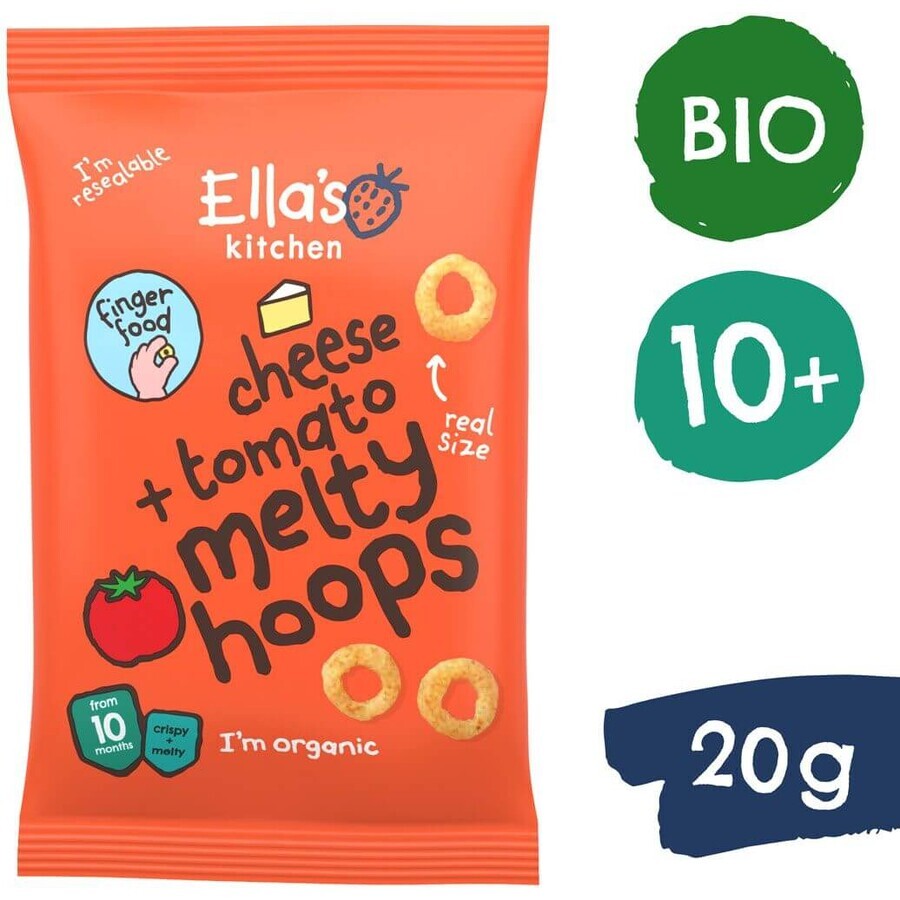 Ella's Kitchen Anelli croccanti biologici di formaggio e pomodoro 20 g