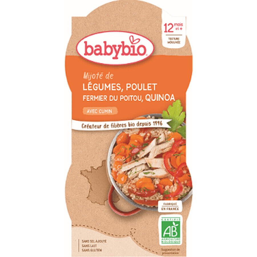 Babybio Menu Gemüse mit Huhn und Quinoa 2 x 200 g