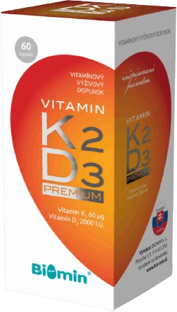 Biomin Vitamin K2, D3 premium 60 Kapseln