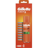 Cabezal de afeitado Gillette Fusion5 para hombre 8 piezas + Gillette Fusion5 Ultra Sensitive 200ml 9 piezas