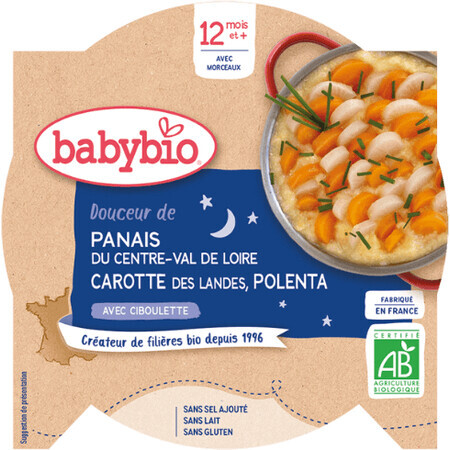 Babybio Menú Buenas Noches Polenta de perejil, zanahoria y cebollino 230 g