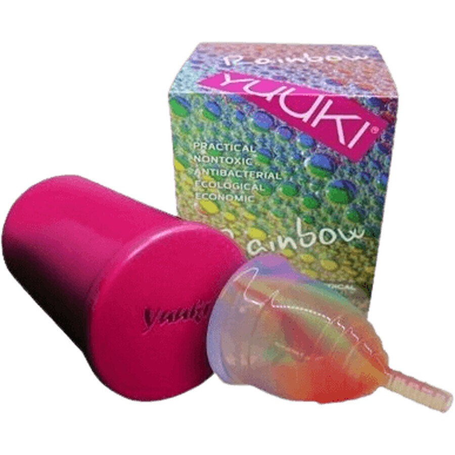 Yuuki Rainbow Small Soft Menstruationstasse, inklusive Sterilisationsbecher