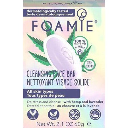 Foamie Cleansing Face Bar pentru piele problematică I Beleaf In You cu CBD și ulei de lavandă (Cleansing Face Bar) 60 g