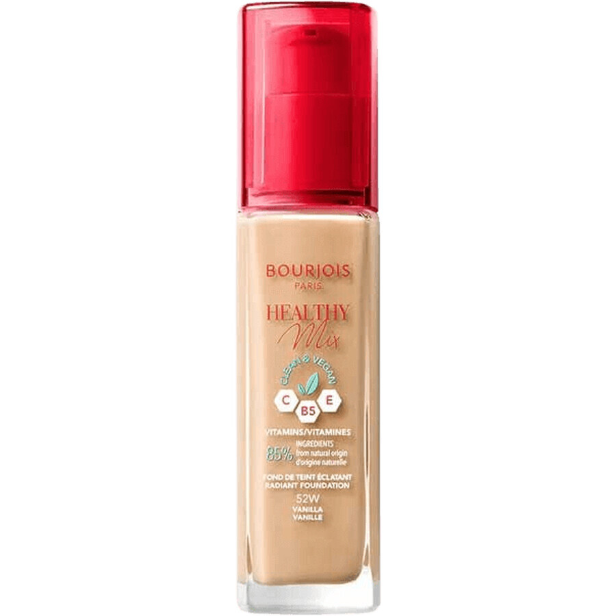 Bourjois Paris Healthy Mix Brightening Aufhellendes Feuchtigkeits-Make-up 24h, 52W Vanille 30 ml