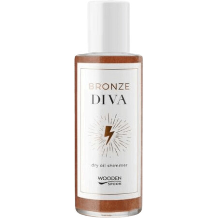 Lingură de lemn Ulei uscat cu sclipici Bronze Diva 100 ml