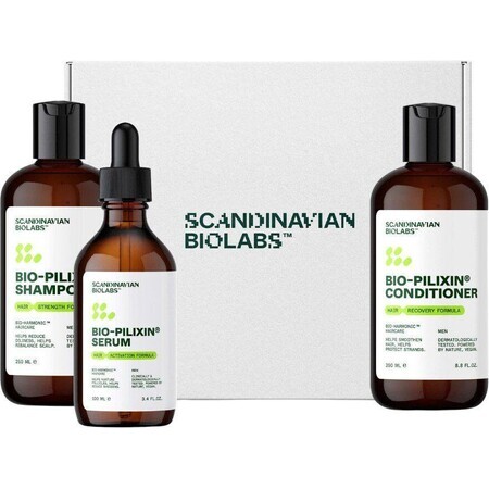 Scandinavian Biolabs® Rutină de creștere a părului pentru bărbați - șampon + balsam + ser