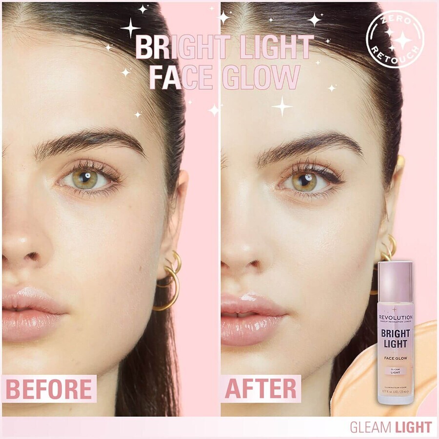 Revolution Bright Light Face Glow Gleam Light, iluminator 23 ml