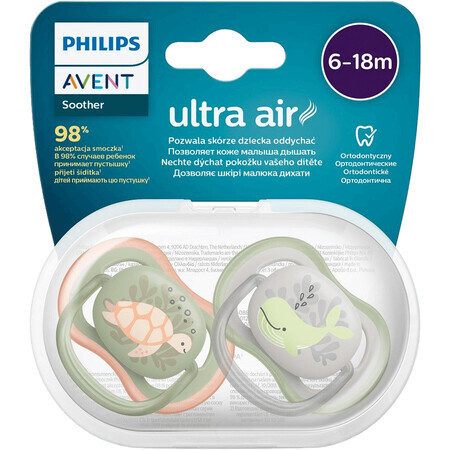 Philips Avent Ultra Air Schnuller Philips Avent Ultra Air großer Schnuller 6-18m Junge 2 Stück