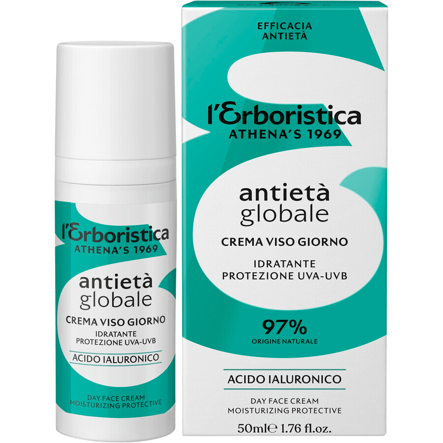 Crema de zi Global Anti-Age cu acid hialuronic și protecție UVA-UVB 50 ml