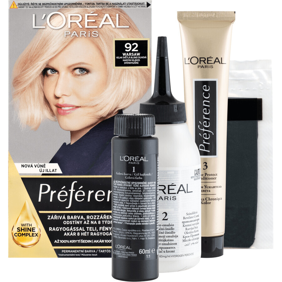 L'Oréal Paris Hair Color Féria Préférence Nuanță: 92 Iridescent Blonde