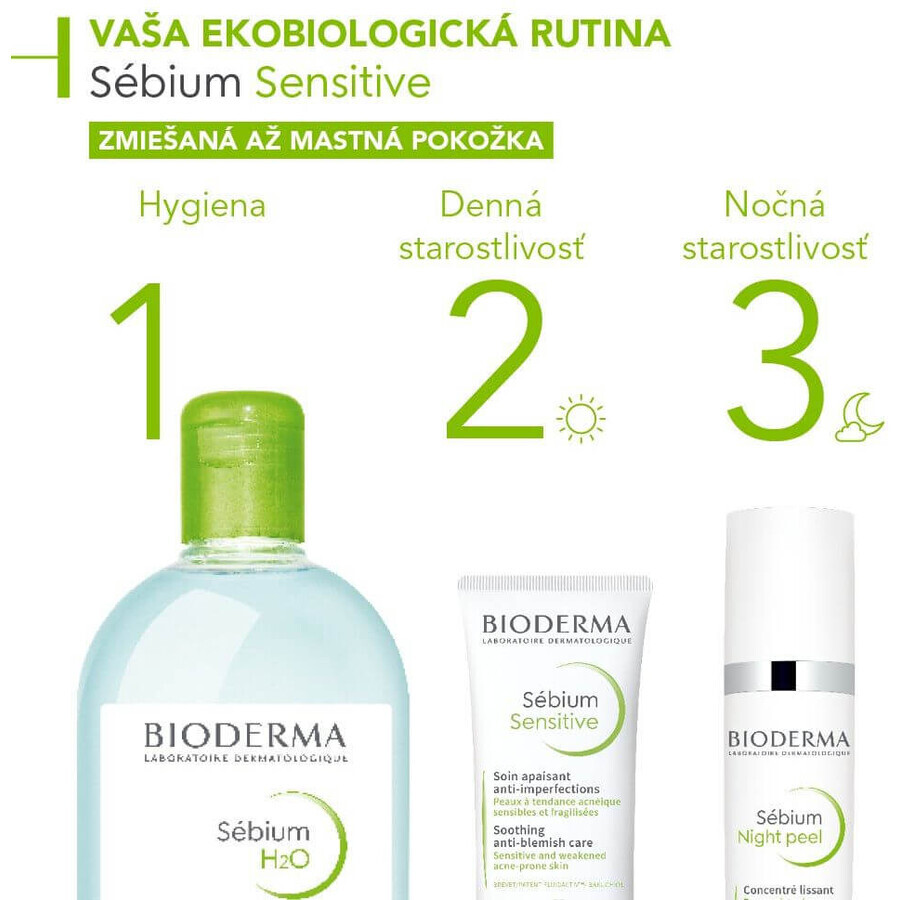 Bioderma Sébium Sensitive beruhigende und feuchtigkeitsspendende Creme für zu Akne neigende Haut 30 ml