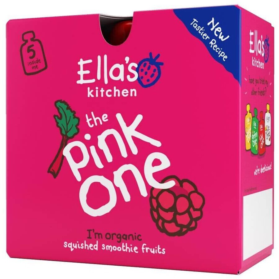 Ella's Kitchen BIO Pink Frullato di frutta singola con frutto del drago 5 x 90 g