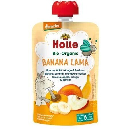 Holle Organic puree, Banana Llama, banana, apple, mango and apricot 100 g