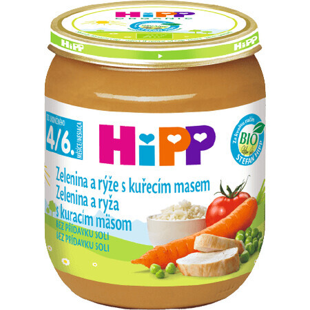 HiPP Organic Vegetables and rice with chicken, 1 x 125 g