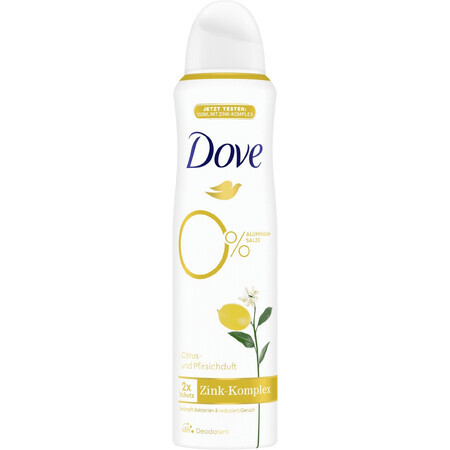 Dove 0% ALU Citrus en Perzik Deodorant Spray 150 ml