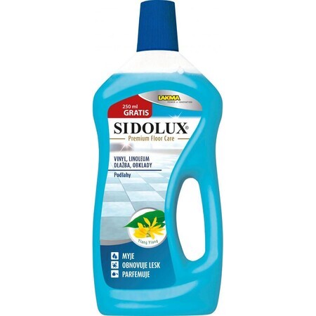 Sidolux Premium Vloeronderhoud Ylang Ylang wasmiddel voor vinyl, linoleum, tegels, plavuizen 1 liter