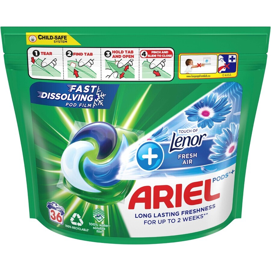 Ariel All-in-1 Pods Fresh Air Flüssigwaschmittel 36 Kapseln