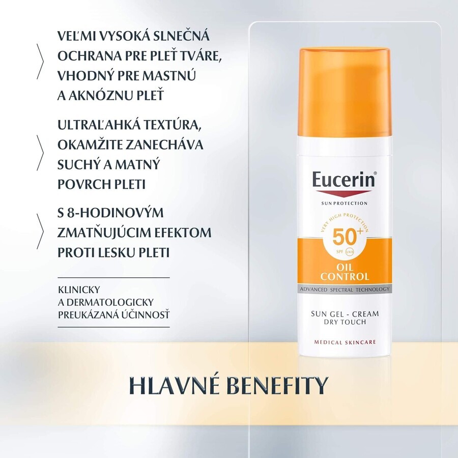 Eucerin SUN Sunscreen gel facial ACEITE diferentes variedades 50 ml