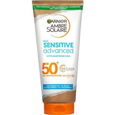 Garnier Ambre Solaire Sensitive Advanced Sunscreen Lotion, sehr hoher Schutz für leicht empfindliche Haut, SPF 50+, 175 ml