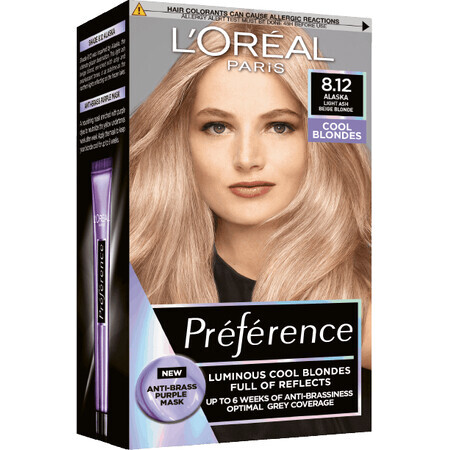 L'Oréal Paris Préférence Permanent Colour 8.12 Alaska Cool Light Blonde 192 ml