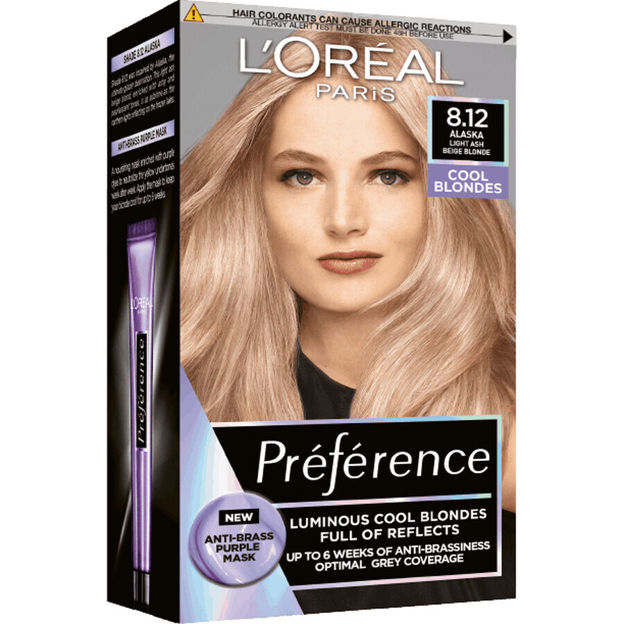 L'Oréal Paris Préférence Permanent Colour 8.12 Alaska Cool Light Blonde 192 ml