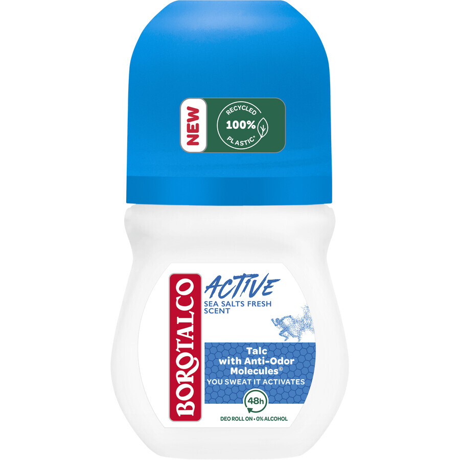 Borotalco Active Sea Salt Fresh Scent, déodorant roll-on anti-transpirant Unisex 50 ml