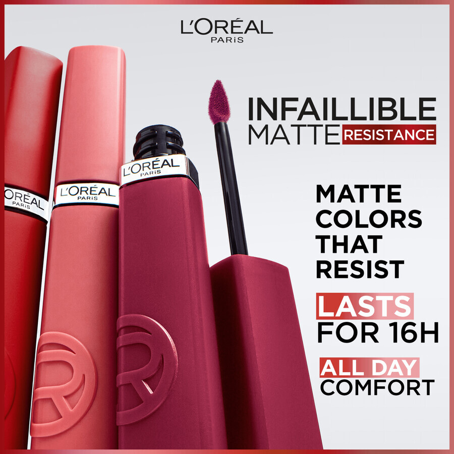 L'Oréal Paris Infaillible Matte Resistance 105 Breakfest in Bett Ruj, 5 ml