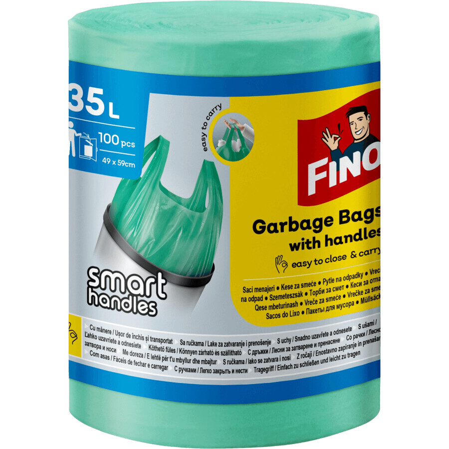 Fino Color Garbage bags with green ears 100 x 35 l