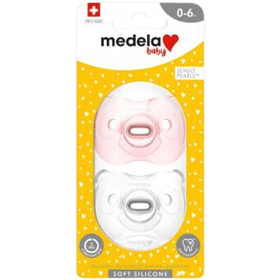 Medela Baby Soft Baby Soft Sucette en silicone pour fille 0-6m 2 pièces