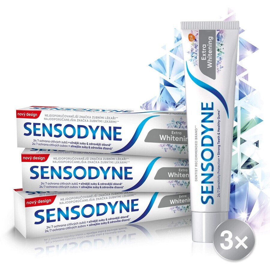 Sensodyne Extra Aufhellende Zahnpasta 3 x 75 ml