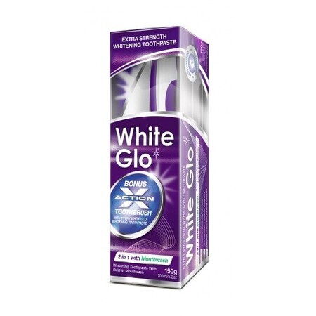 White Glo 2in1 Zahnpasta + Zahnbürste und Interdentalbürste 150 g