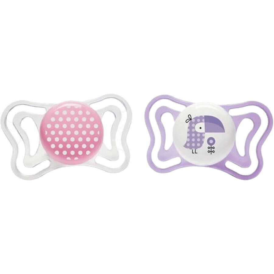 Chicco Physio Light Silicone Dots/Tukan Pacifier 2-6m+ 2 pcs