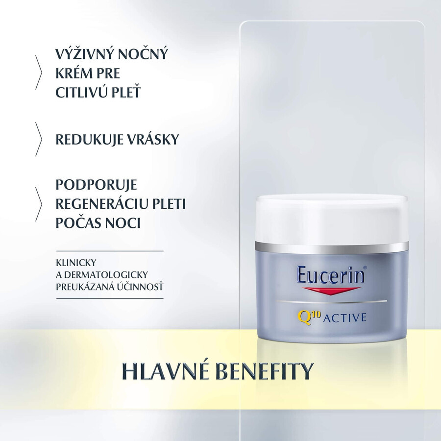 Eucerin Q10 ACTIVE Crema notte rigenerante antirughe per pelli sensibili 50 ml