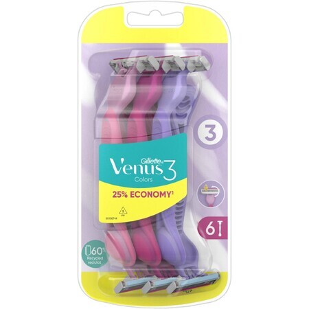 Gillette Venus Simply Venus3 Afeitadora desechable Multicolor 6 pzs