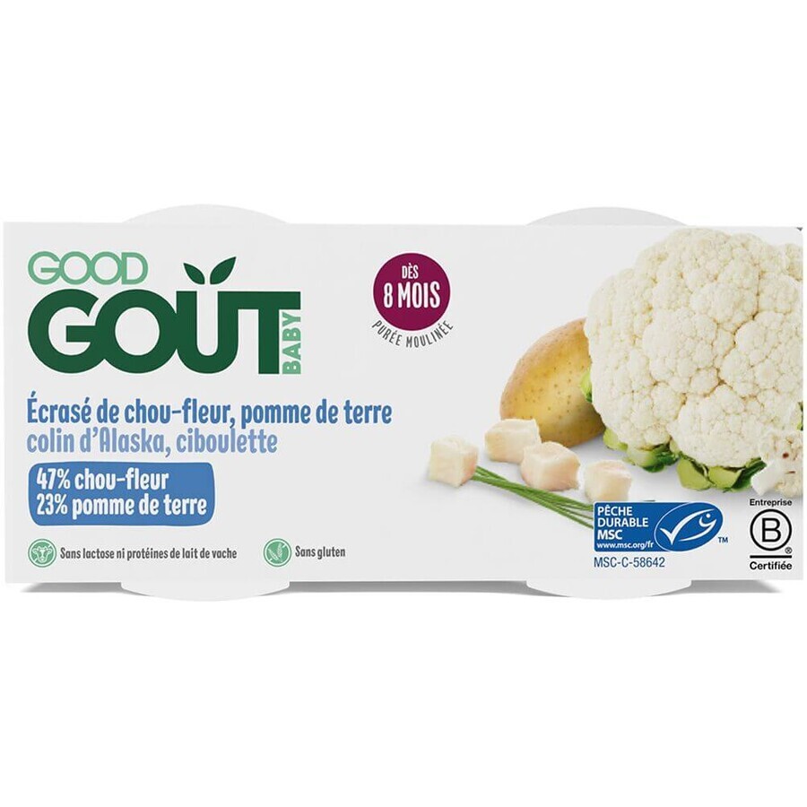 Good Goût Organic cod with cauliflower and potatoes 2 x 190 g