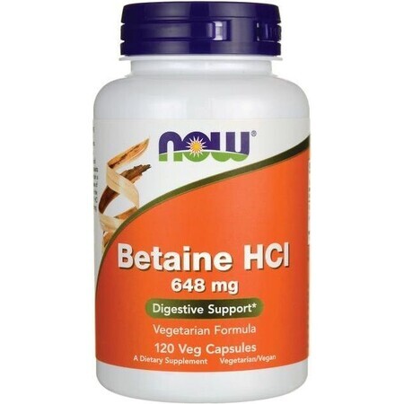 NOW Foods NOW Betaine HCL 648 mg Pepsine 150 mg 120 capsules