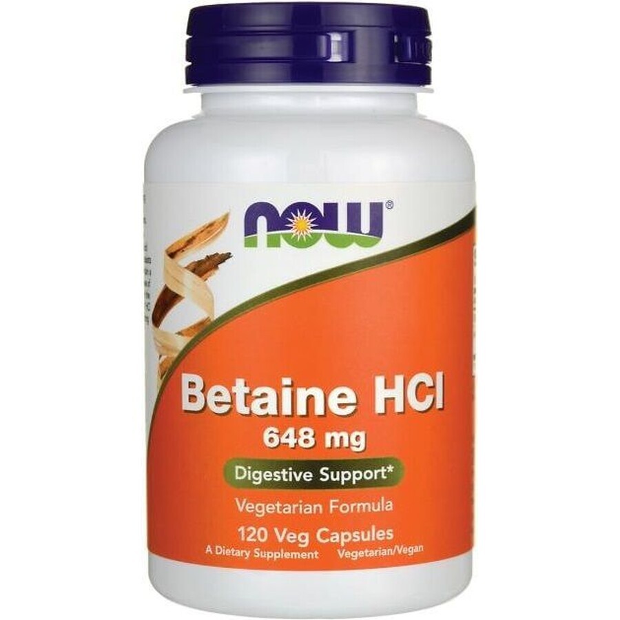 NOW Foods NOW Betaine HCL 648 mg Pepsine 150 mg 120 capsules