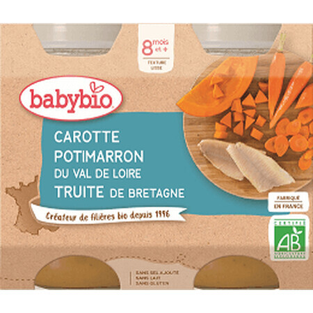 Babybio Menu di carote e zucchine con trota 2 x 200 g