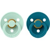 BIBS Colour Natuurrubber spenen - maat 1, Nordic Mint/Forest Lake, 2 stuks