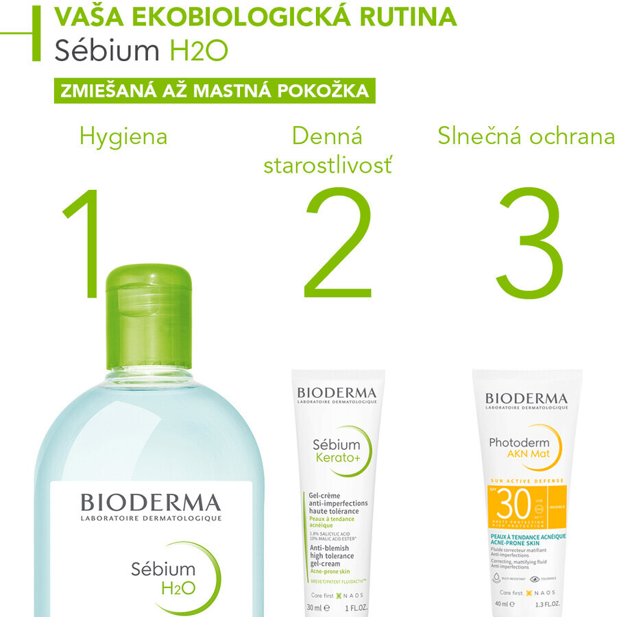 Bioderma Sébium H2O mizellares Wasser für fettige Haut und Akne 500 ml