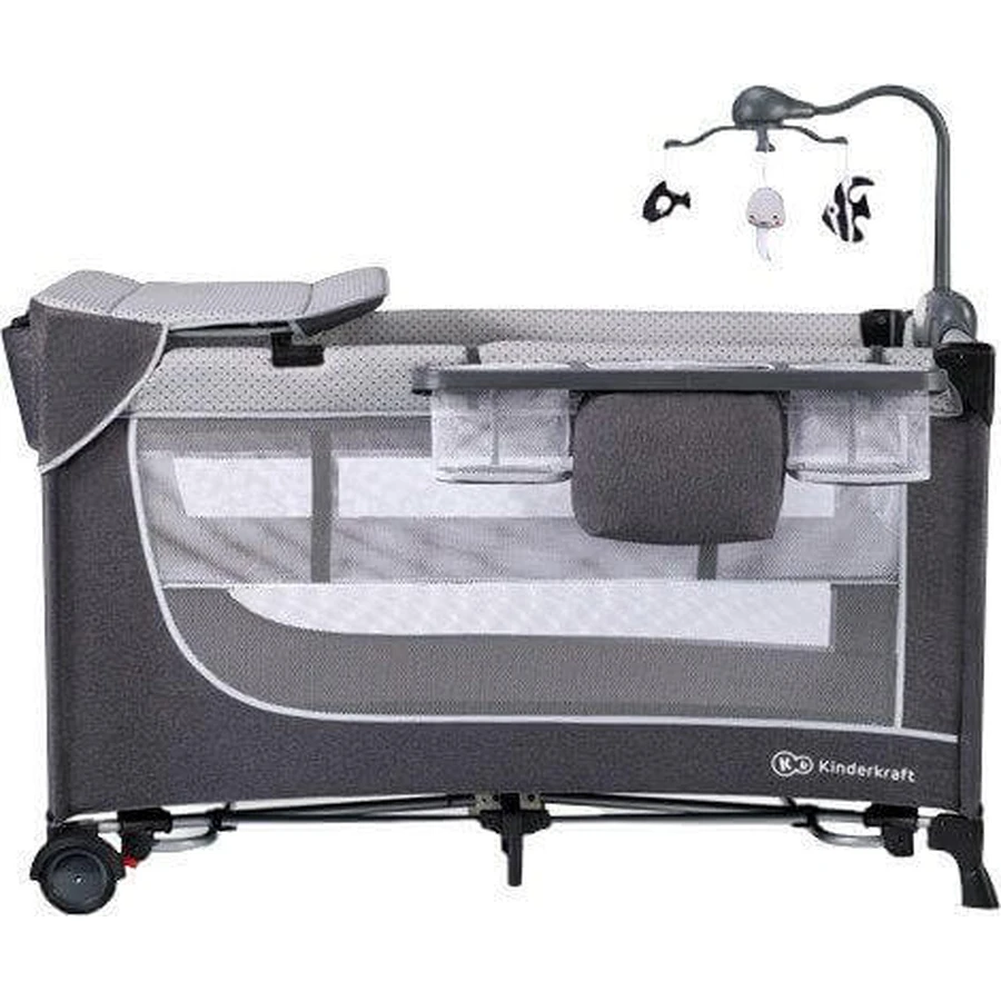 Kinderkraft Leody travel cot with accessories Leody Grey