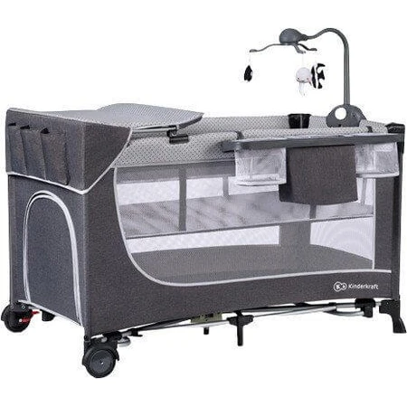Kinderkraft Leody travel cot with accessories Leody Grey