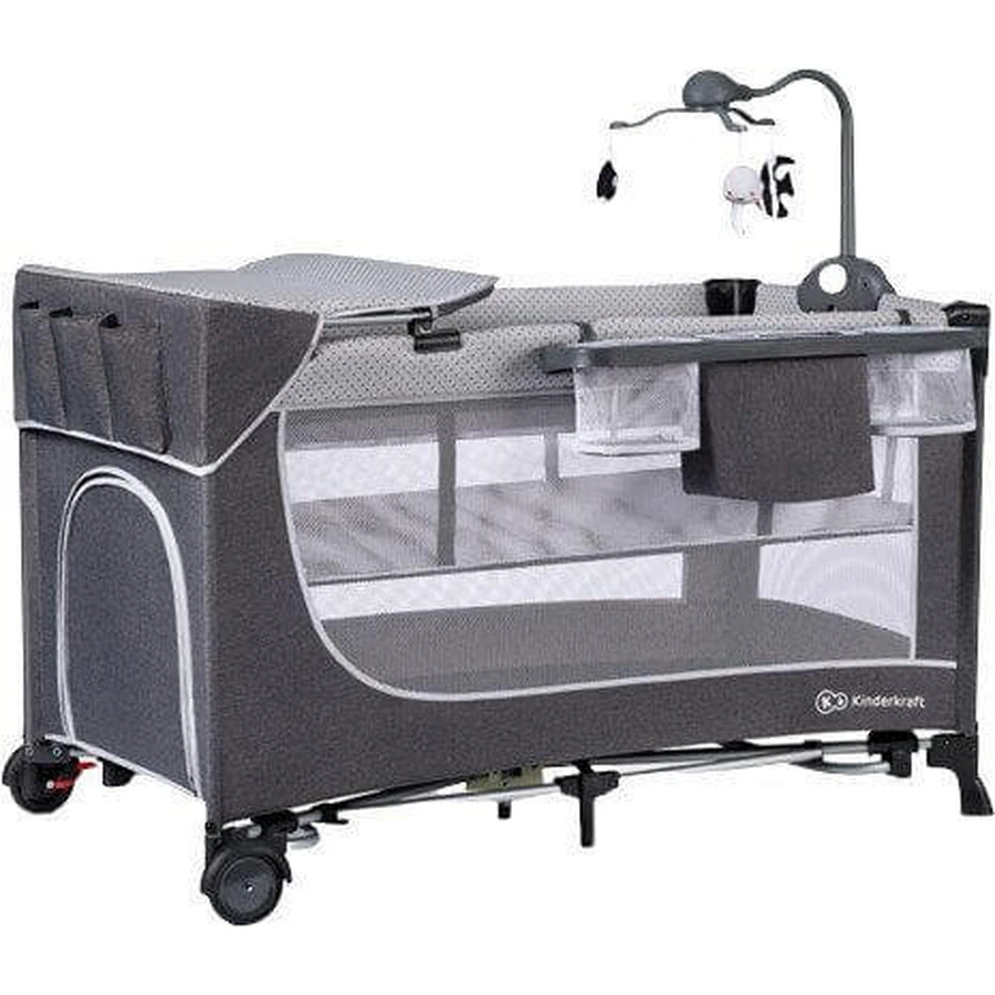 Kinderkraft Leody travel cot with accessories Leody Grey