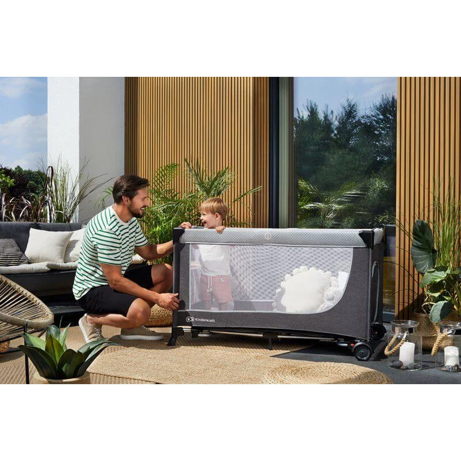 Kinderkraft Leody travel cot with accessories Leody Grey