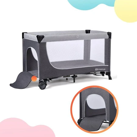 Kinderkraft Leody travel cot with accessories Leody Grey