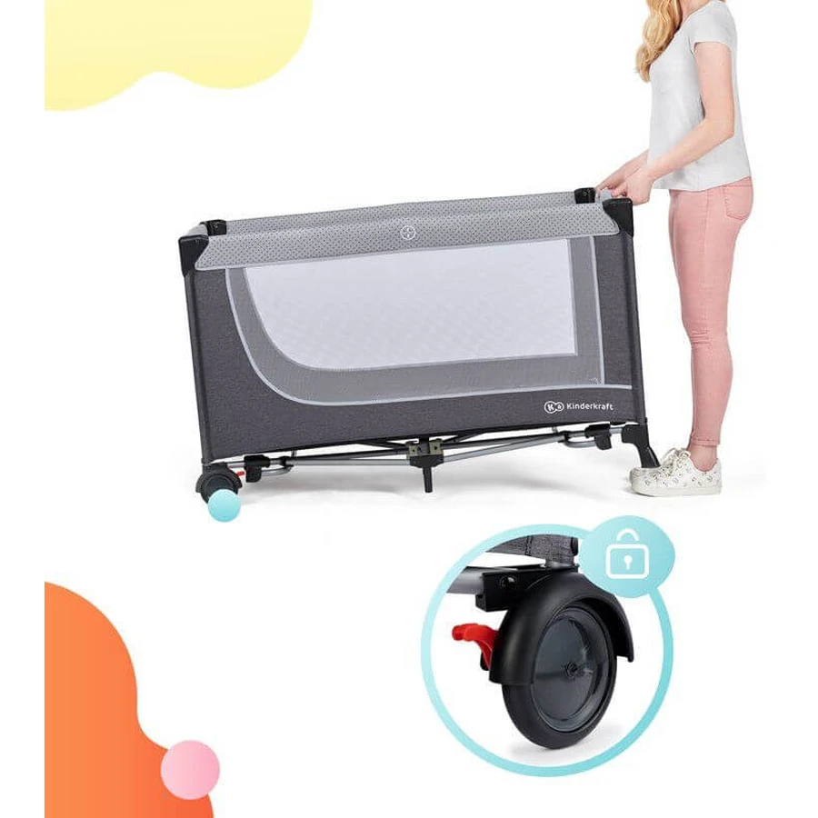 Kinderkraft Leody travel cot with accessories Leody Grey