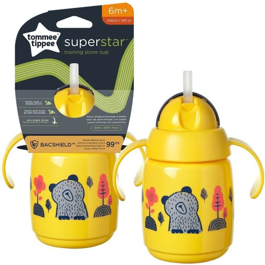 Tommee Tippee Superstar, 6m+, nicht fließender Becher, gelb 300 ml